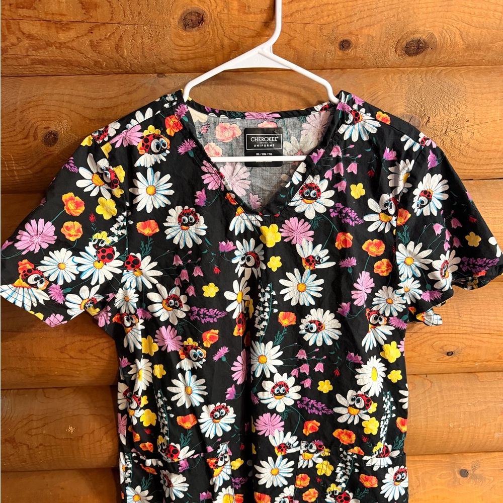 Cherokee Gray Floral Medical Uniform